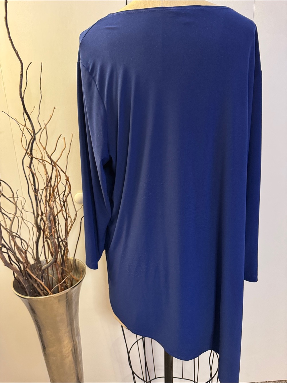Slinky Brand Scoop Neck navy Tunic Top - Picture 3 of 6